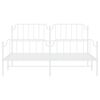 vidaXL Kovinski posteljni okvir z vzglavjem in vznožjem bel 180x200 cm