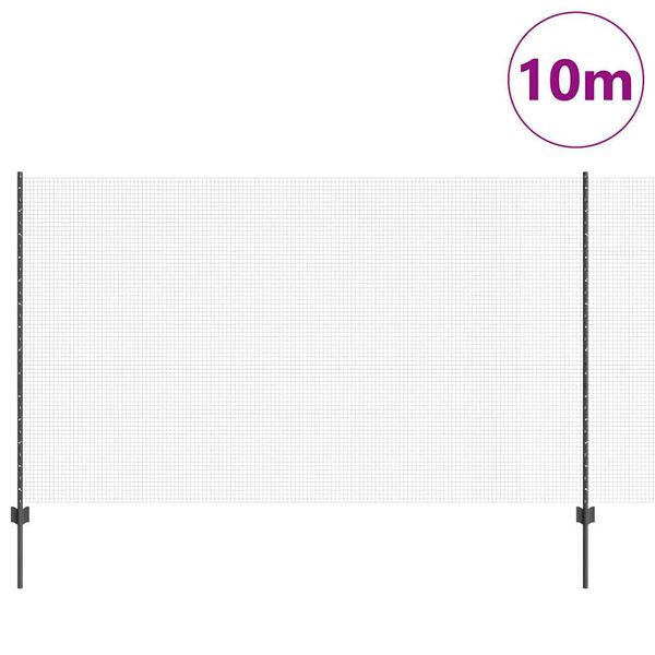 vidaXL Ograja s stebrom Siva 1,4 x 10 m Jeklo in PVC