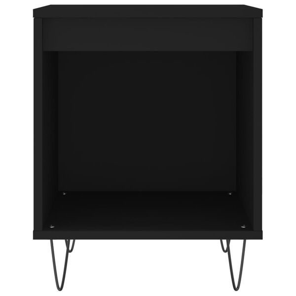 vidaXL Nočna omarica črna 40x35x50 cm inženirski les