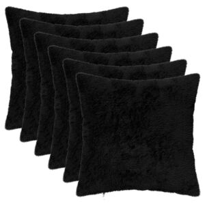 vidaXL Prevleka za blazino 6 kos HEERLEN Črna 30 x 30 cm