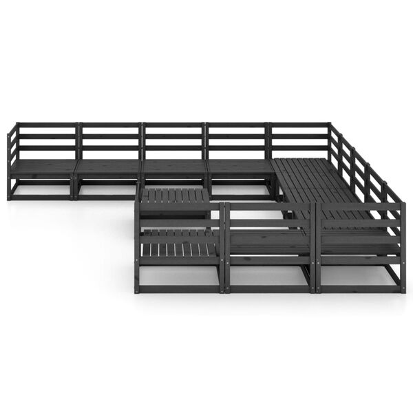 vidaXL Vrtna sedežna garnitura 12-delna trdna borovina