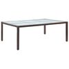 vidaXL Zunanja jedilna miza rjava 200x150x74 cm poli ratan