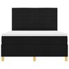vidaXL LED Box Spring Postelja z vzmetnico Črna 140 x 200 cm blago