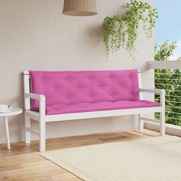 vidaXL Blazina za vrtno klop 2 kosa roza 150x50x7 cm blago