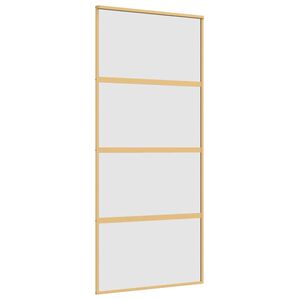 vidaXL Drsna vrata zlata 90x205 cm mat ESG steklo in aluminij