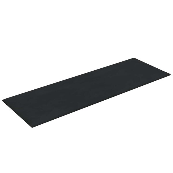 vidaXL Stenska glavna postelja 12 pcs Črna 90 x 30 cm Žamet