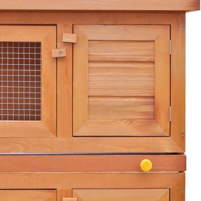 vidaXL Zunanji zajčnik / hišica za male živali s 4 vrati iz lesa