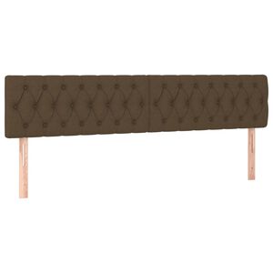 vidaXL Posteljno vzglavje temno rjava 200x7x78/88 cm blago