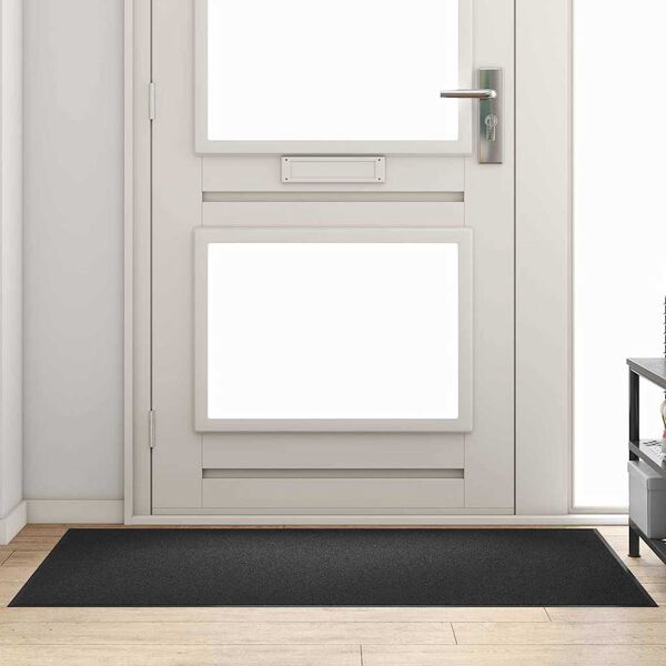 vidaXL Doormat Drugo Črna 90 x 150 cm Polipropilen in vinil