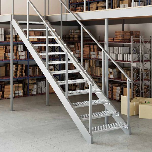 vidaXL Stopnica z re&scaron;etko 80x24x7 cm pocinkano jeklo