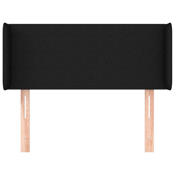 vidaXL Vzglavje z u&scaron;esi črno 93x16x78/88 cm blago