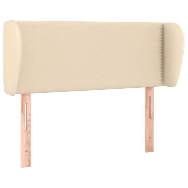 vidaXL Vzglavje z u&scaron;esi krem 83x23x78/88 cm blago