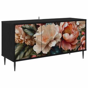 vidaXL TV omarica BORNE 102 x 33 x 51 cm Črni hrast Inženirski les