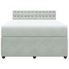 vidaXL Box spring postelja z vzmetnico svetlo siv 140x190 cm žamet