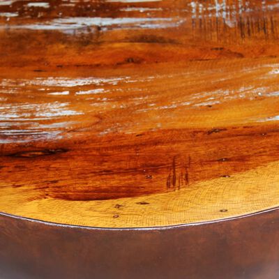 vidaXL Klubska mizica skledaste oblike z jekleno osnovo predelan les