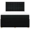 vidaXL Box spring postelja z vzmetnico črna 160x200 cm blago