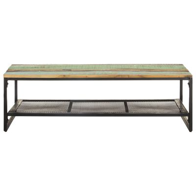 vidaXL Klubska mizica 110x60x35 cm iz trdnega predelanega lesa