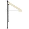 vidaXL Zložljiva tenda krem 350x150 cm tkanina in jeklo