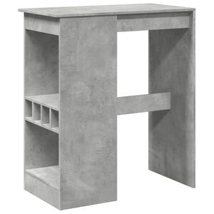 vidaXL Barska miza s policami betonsko siva 90x47,5x103,5 cm inž. les