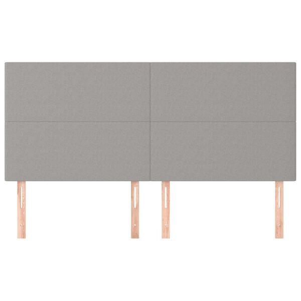 vidaXL Vzglavje za posteljo svetlo sivo 200x5x118/128 cm blago