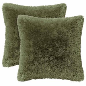 vidaXL Prevleka za blazino 2 pcs HEERLEN Zelena 30 x 30 cm PV flis