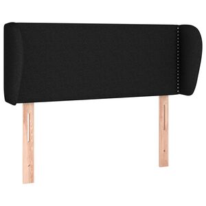 vidaXL Vzglavje z u&scaron;esi črno 83x23x78/88 cm blago