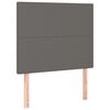 vidaXL Posteljni okvir z vzglavjem siv 90x200 cm umetno usnje