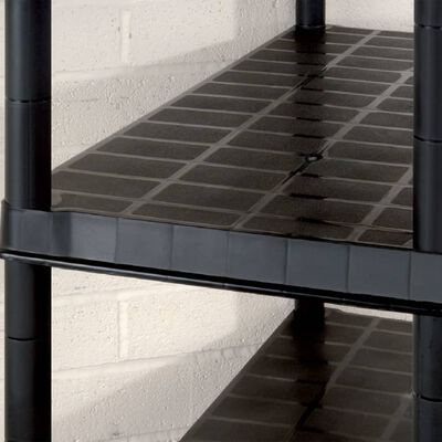 vidaXL Regal s policami 5-nadstropni črn 274,5x45,7x185 cm plastika