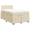 vidaXL Box spring postelja z vzmetnico krem 120x200 cm blago