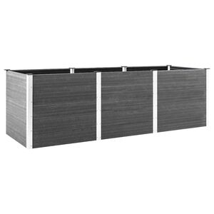 vidaXL Visoka greda 300x100x91 cm WPC siva