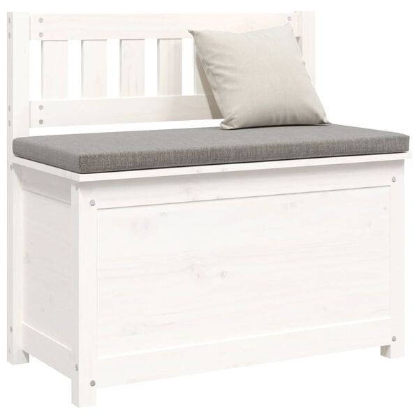 vidaXL Klop bela 80x41x77 cm trdna borovina