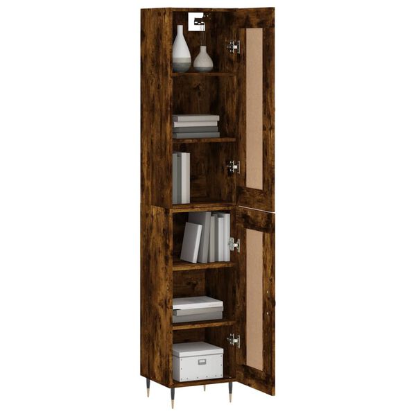 vidaXL Visoka omara dimljeni hrast 34,5x34x180 cm inženirski les