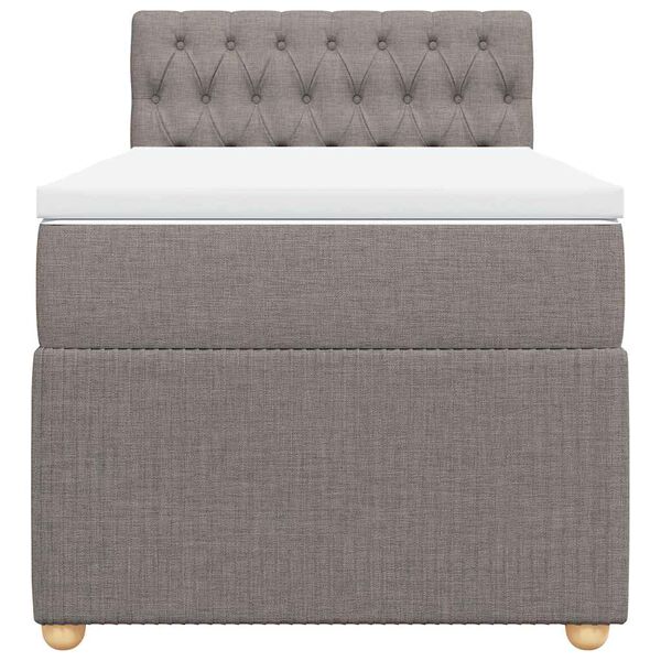 vidaXL Box spring postelja z vzmetnico taupe 90x190 cm blago