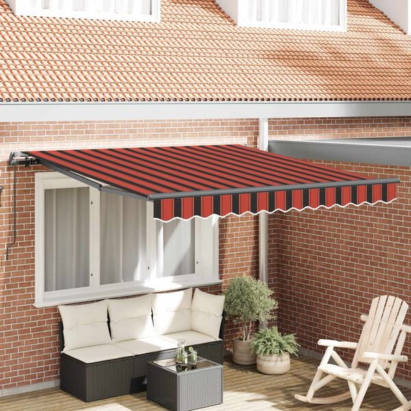 vidaXL Retraktilna tenda oranžna in rjava 300 x 250 cm