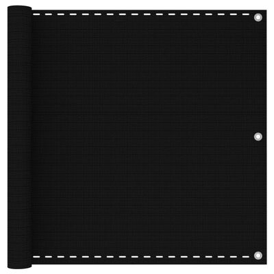 vidaXL Balkonsko platno črno 90x400 cm HDPE