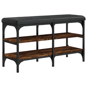 vidaXL Klop za čevlje dimljen hrast 82x32x47 cm inženirski les