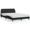 vidaXL Posteljni okvir Dover črne barve 135x190 cm umetno usnje