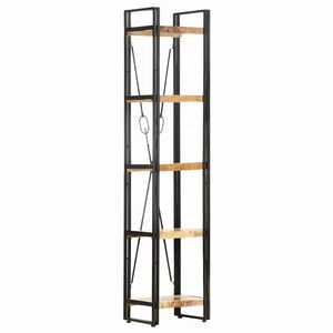vidaXL Knjižna omara 5-nadstropna 40x30x180 cm trden mangov les