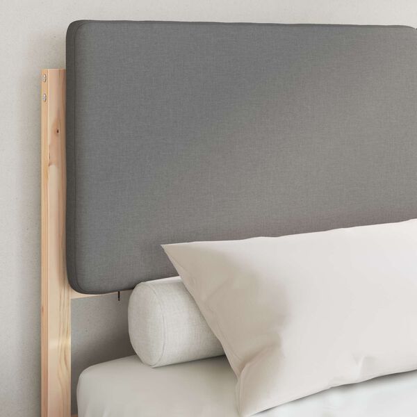 vidaXL Posteljni okvir z oblazinjenim vzglavjem Svetlo siva