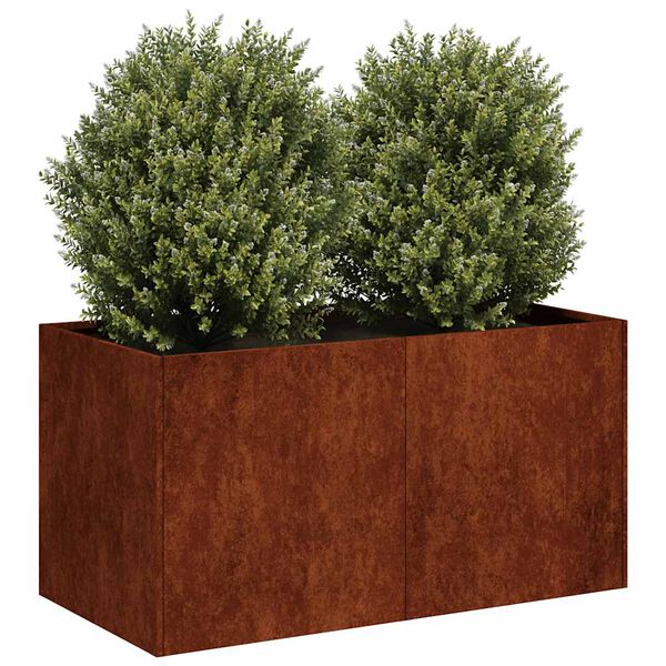 vidaXL Planter Rusty 80x40x40 cm Vremensko odporno jeklo