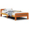 vidaXL Posteljni okvir brez vzmetnice vo&scaron;čeno rjav 75x190 cm borovina