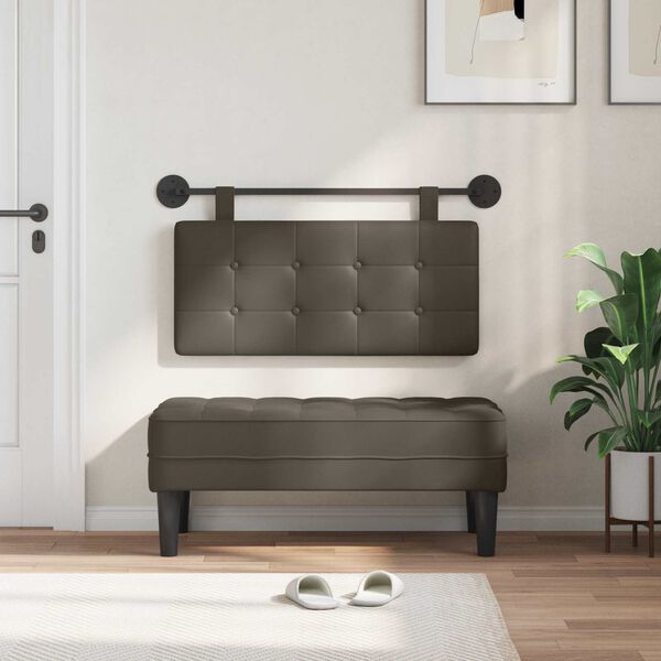 vidaXL Visoki naslon za glavo Siva 100 x 55 x 5 cm Umjetno usnje