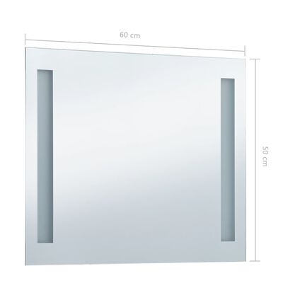 vidaXL Kopalniško LED stensko ogledalo 60x50 cm