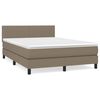 vidaXL Box spring postelja z vzmetnico taupe 140x190 cm blago