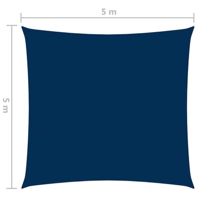 vidaXL Senčno jadro oksford blago kvadratno 5x5 m modro