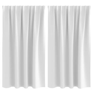 vidaXL Zavese za zatemnitev z obroči 2 pcs Svetlo bela 140 x 140 cm