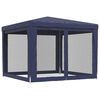 vidaXL Vrtni šotor s 4 mrežastimi stranicami moder 3x3 m HDPE
