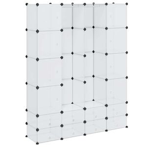 vidaXL Modularna omara z 18 predelki bela 37x146x180,5 cm