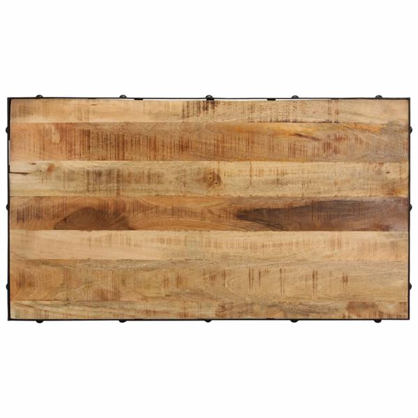 vidaXL Klubska mizica s kolesi iz trdnega mangovega lesa 100x55x26 cm