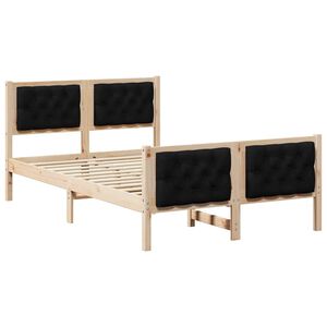 vidaXL Konstrukcija postelje Črna 120 x 200 cm Masivno borovo les